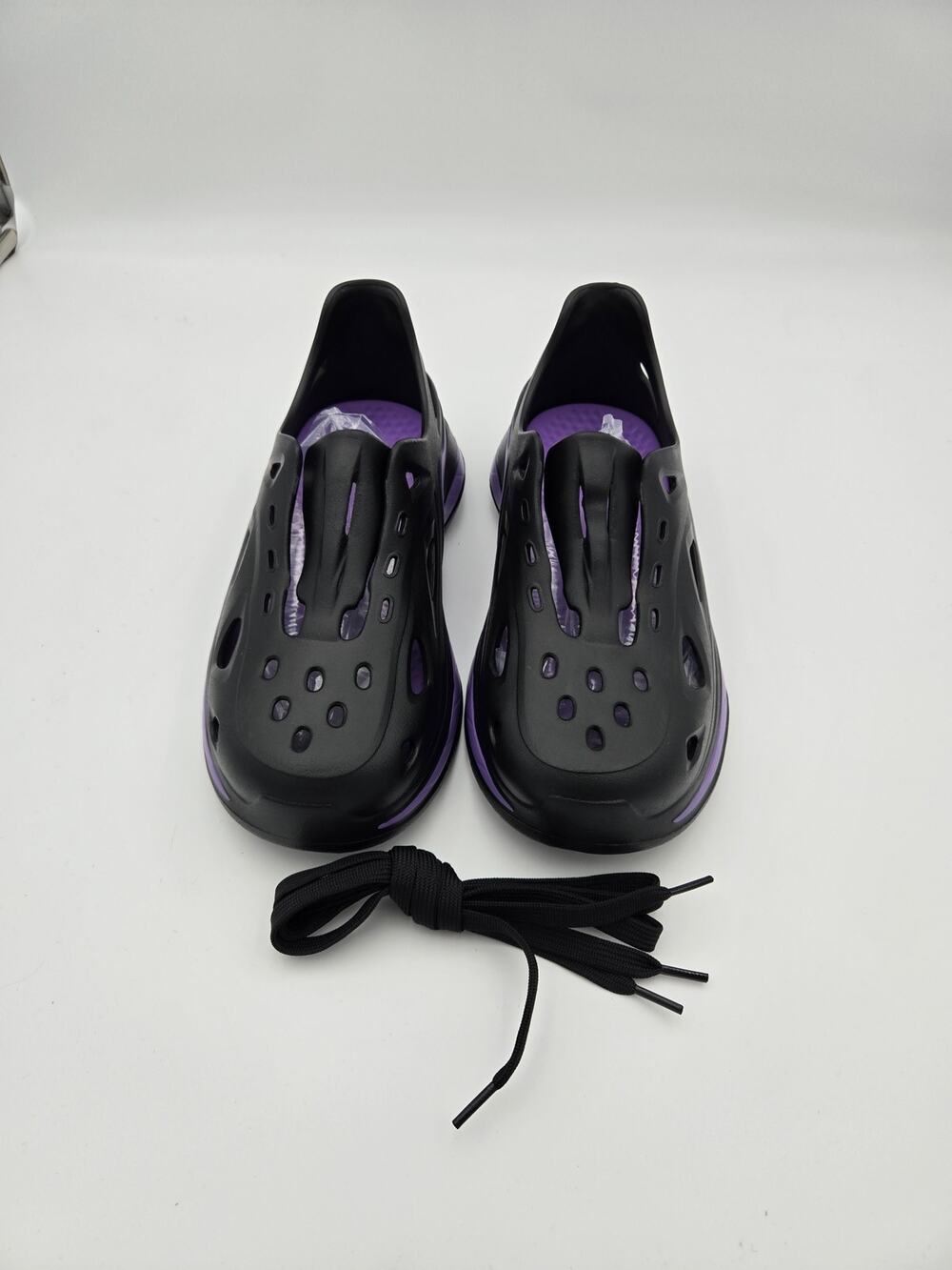 Black Purple Foam Runner Style Clogs US Men's 8.5 / Women's 10 New